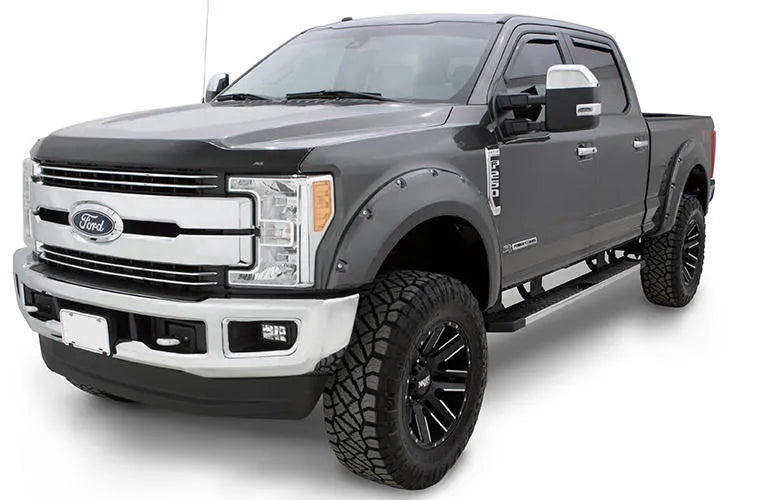Bushwacker Pocket Style Flares 4pc - Ingot Silver (F-250 17-18)