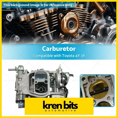 Silver metallic carburetor with polished copper engine background for toyota 4y and 3y models 21100-73231
