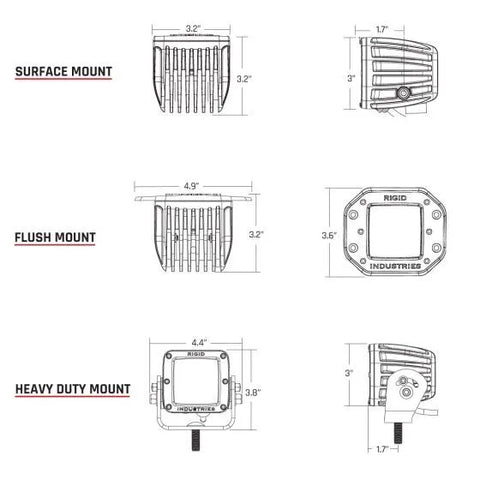 Rigid Industries D-Series Pro Flood - Flush Mount - Black - Pair
