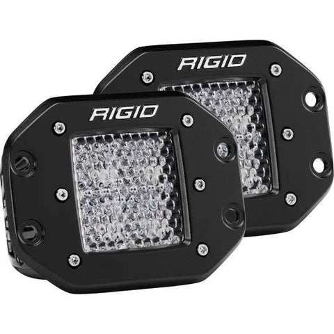 Rigid Industries D-Series Pro Flood Diffused - Flush Mount - Black - Pair