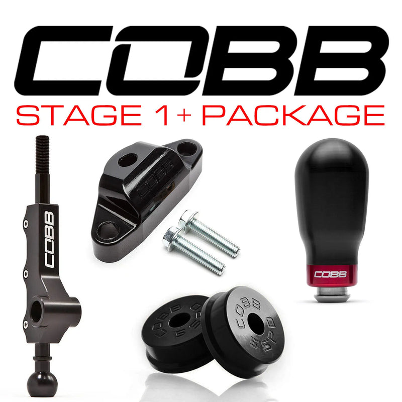 Cobb Tuning Stage 1+ Drivetrain Package w/Tall Weighted Knob - White (Forester 06-08/WRX 08-14) — fits Subaru Liber...