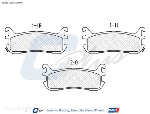 C-Plus Brake Pads Rear Mazda 323 MX5 93-On - DB1283CP