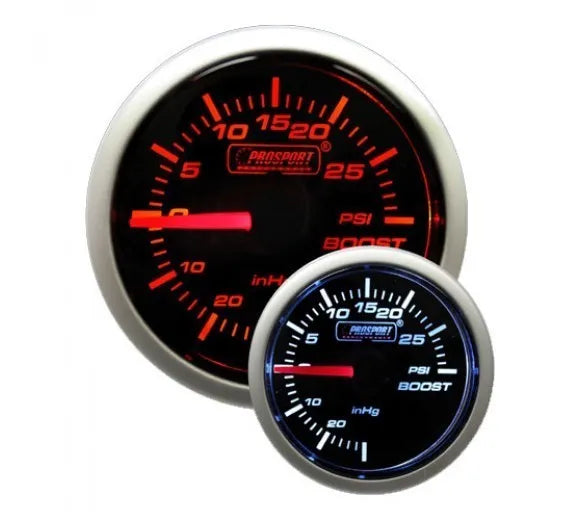 ProSport 52mm Mechanical 'Performance' Boost Gauge - Amber/White
