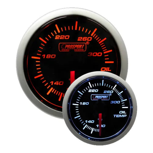 ProSport 52mm 'Performance' Oil Temperature Gauge - Amber/White - Fahrenheit