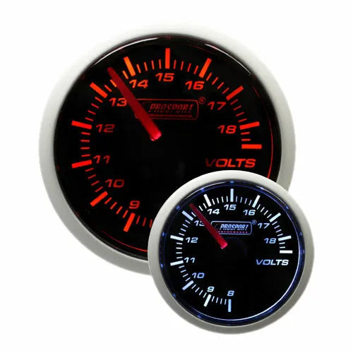 ProSport 52mm Electrical 'Performance' Volt Gauge - Amber/White