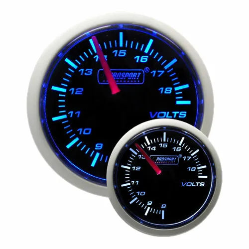 ProSport 52mm Electrical 'Performance' Volt Gauge - Blue/White