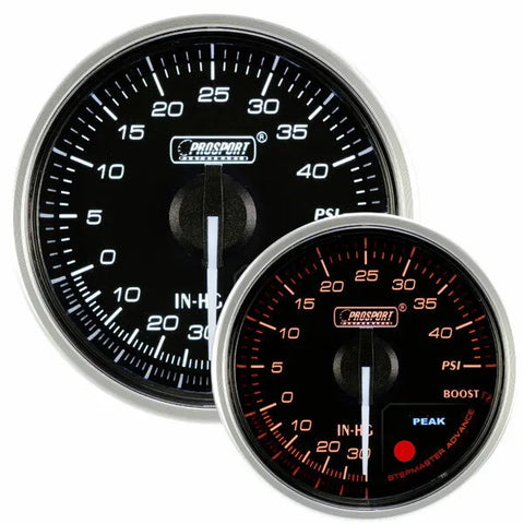 ProSport 52mm Electrical 'Supreme' Boost Gauge - Clear Lens Amber/White