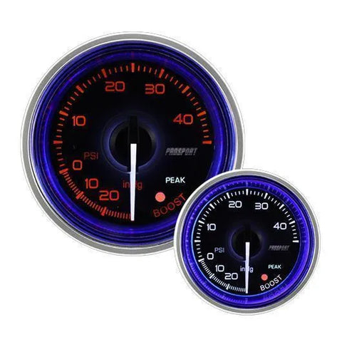 ProSport 52mm Electrical 'Crystal' Boost Gauge - Blue/White