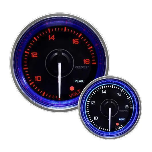 ProSport 52mm Electrical 'Crystal' Volt Gauge - Amber/White/Blue