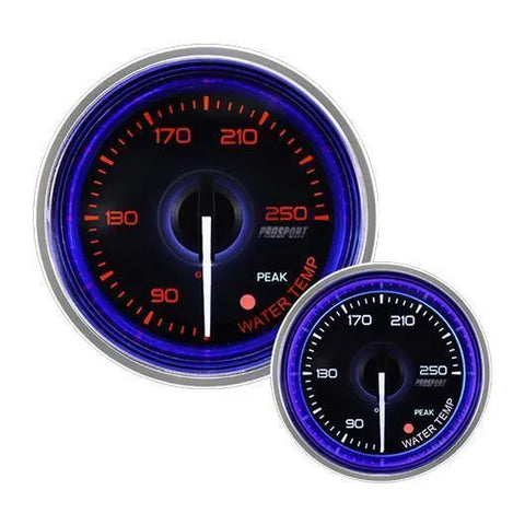 ProSport 52mm 'Crystal' Water Temperature Gauge - Amber/White - Fahrenheit