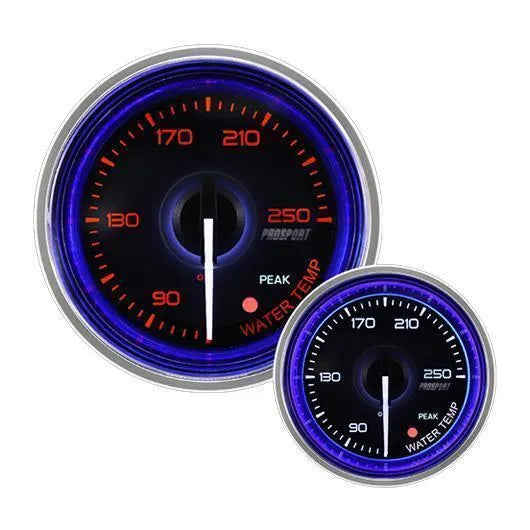 ProSport 52mm 'Crystal' Water Temperature Gauge - Amber/White - Fahrenheit