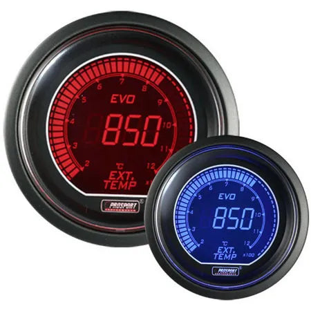ProSport 52mm 'Performance' Exhaust Gas Temperature Gauge - Red/Blue (Celsius)