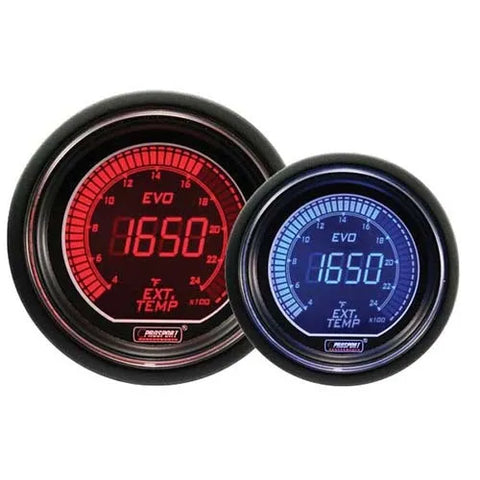 ProSport 52mm 'Evo' Exhaust Gas Temperature Gauge - Red - Fahrenheit
