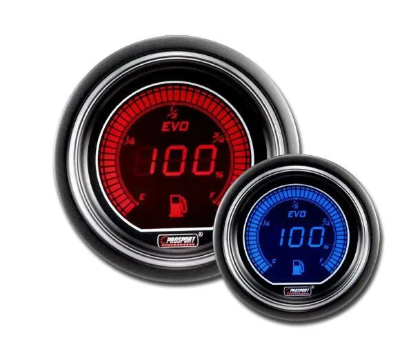 ProSport 52mm Electrical 'Evo' Fuel Level Gauge - Amber/Blue Digital Display
