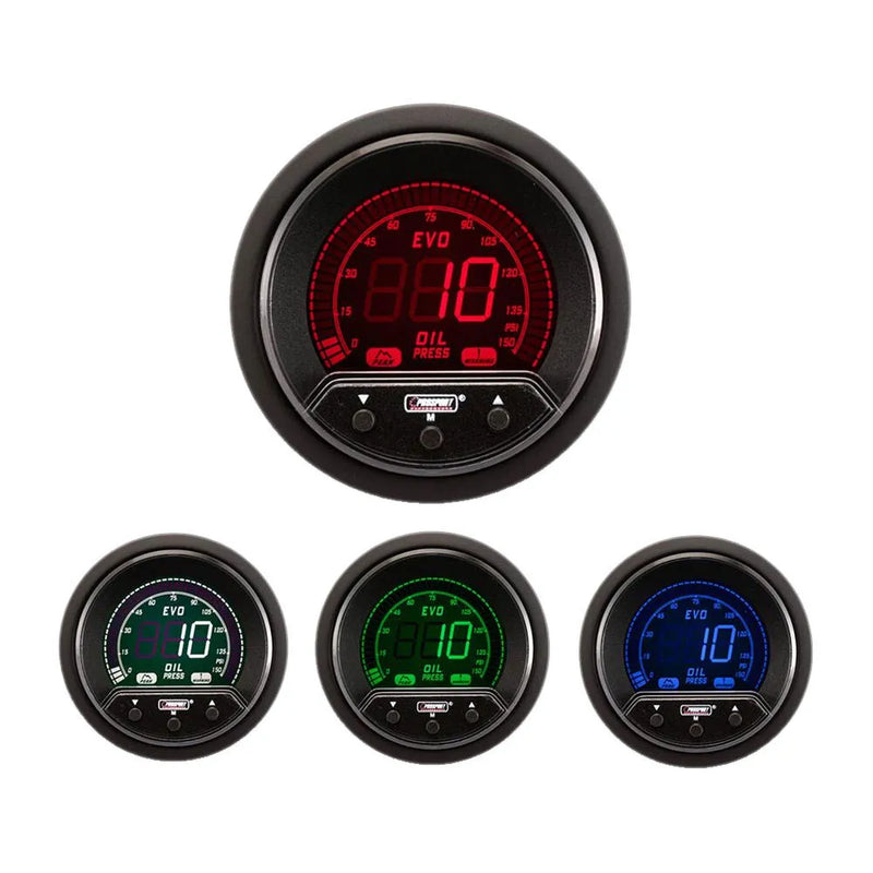 ProSport 52mm Electrical 'Premium Evo' Oil Pressure Gauge - Multi-Colour