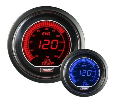ProSport 52mm Electrical 'Evo' Oil Temperature Gauge - Red/Blue