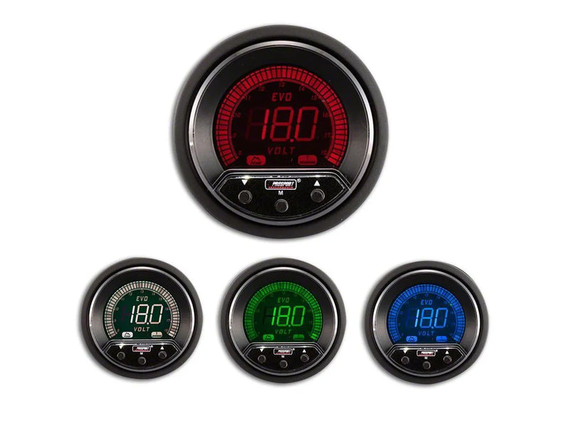 ProSport 52mm Electrical 'Premium' Volt Gauge - Multi-Colour Digital Display