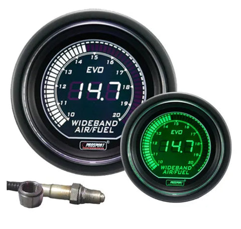 ProSport 52mm Electrical 'Evo' Wideband AFR Gauge Kit - White/Green