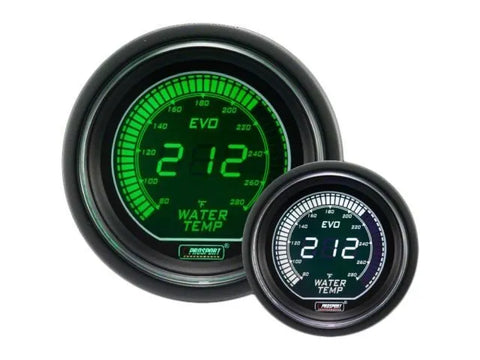 ProSport 52mm 'Evo' Water Temperature Gauge - Green/White - Fahrenheit