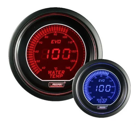 ProSport 52mm Electrical 'Evo' Water Temperature Gauge - Red/Blue