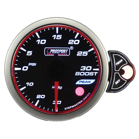 ProSport 52mm Electrical 'Halo' Boost Gauge - Red/White/Blue