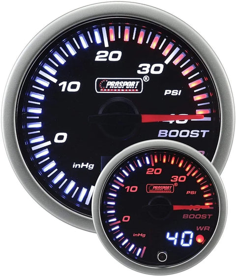 ProSport 52mm Dual Display Boost Gauge - Amber/White