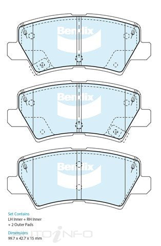 Bendix Brake Pads Rear Kia Picanto 17-On - DB2559GCT