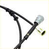 225cm black rubber speedometer cable for Toyota Hilux 1988-1997 with metallic silver connector and white plastic housing