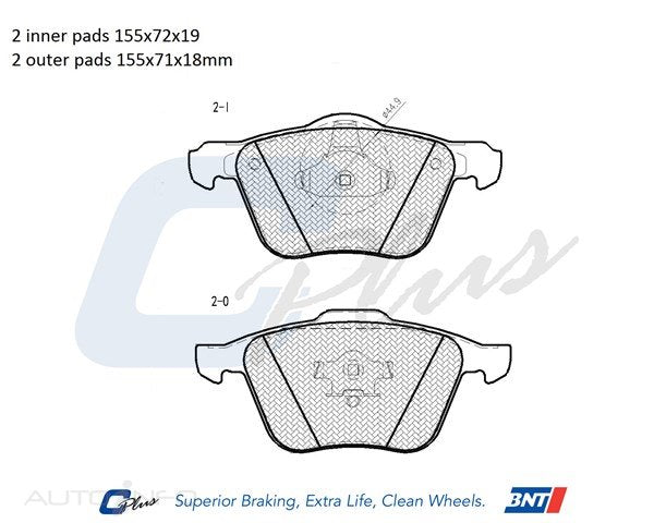 C-Plus Brake Pads Front Ford VW Volvo 04-On - DB1658CP
