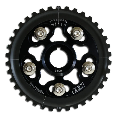 AEM Tru-Time Adjustable Cam Gear. Black. 5-Bolt. Honda D15B7, D16A6 & D16Z6