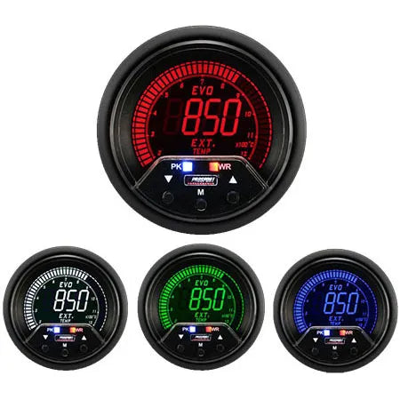ProSport 60mm 'Premium Evo' Exhaust Gas Temperature Gauge - Multi-Colour - Fahrenheit