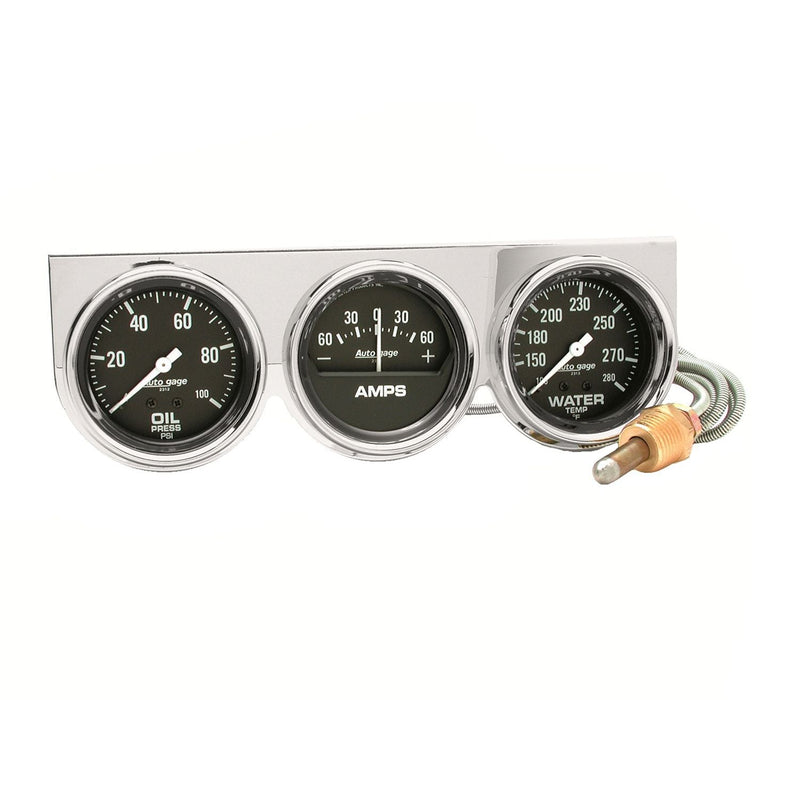 AutoMeter 3 Gauge Console 2-5/8in Chrome AU2395