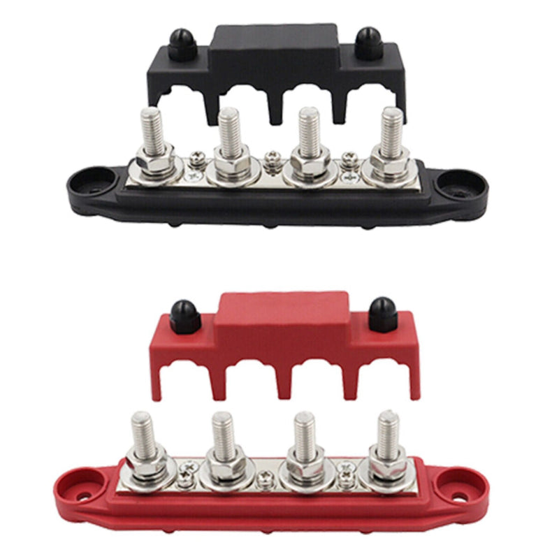 2x M8 4-Post 250A DC 48V Bus Bar Power Distribution Box (Pair) to suit Heavy Duty — image 1