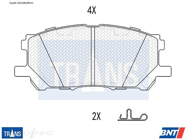 TRANS Brake Pads Transmission Front Lexus RX 03-On - DB1517TR