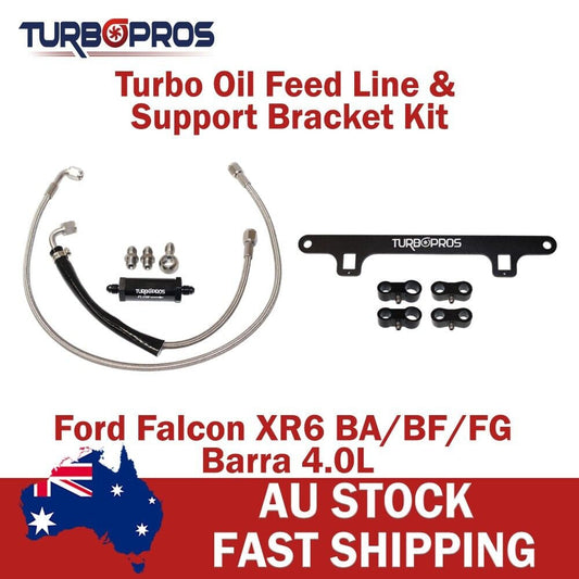 Turbo Oil Feed Line &Support Bracket Kit for Ford Falcon XR6 BA/BF/FG Barra 4.0L