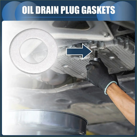 Metallic silver oil drain plug gasket with textured surface 12mm id for toyota 4runner 1990-1994