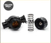Black plastic ignition coil with metal spring and cap for automotive 25mm universal dual port blow off valve use