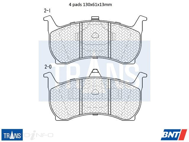 TRANS Brake Pads Transmission Front Ford Falcon 94 Onwards - DB1108TR