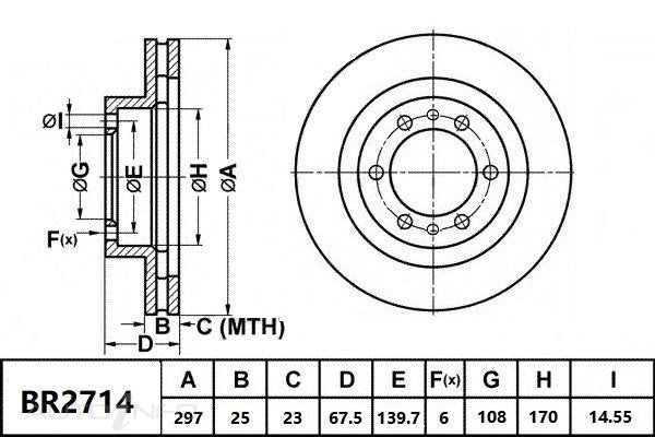 Bendix Disc Rotor Front Toyota Hilux - BR2714-ULT4WD