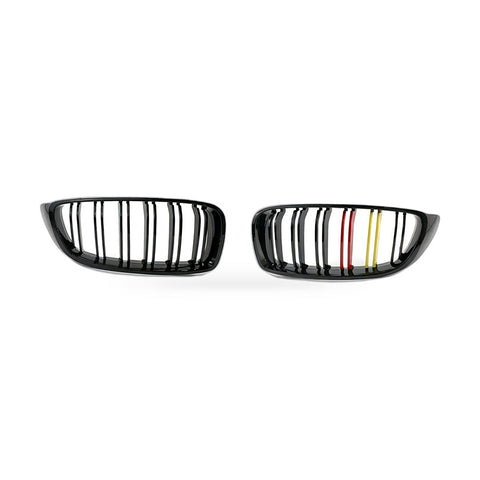 Gloss Black 2-Line Tri Grille to suit BMW 4 Series F32 F33 F36 M4 14-16 — image 1
