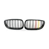 Red Yellow Dual Line Gloss Black Grille to suit BMW E92 E93 2006-2009 — image 1