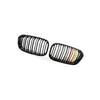 Gloss Black Dual Line Red Yellow Grille to suit BMW 1 F20 F21 LCI 15-17 — image 2