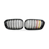 Gloss Black Dual Line Red Yellow Grille to suit BMW 1 F20 F21 LCI 15-17 — image 1