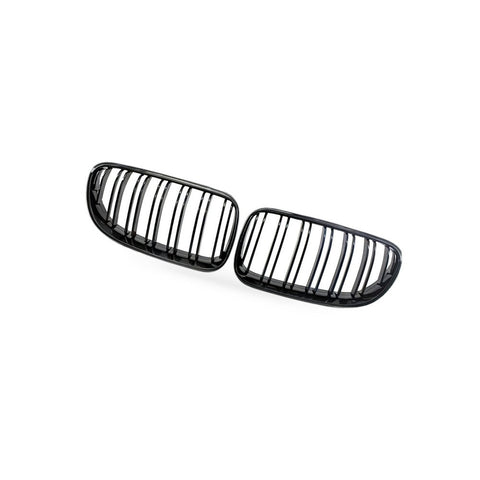 Gloss Black Dual Line Grille (Pair) to suit BMW 3 Series Coupe E92 E93 2010-2014 — image 2