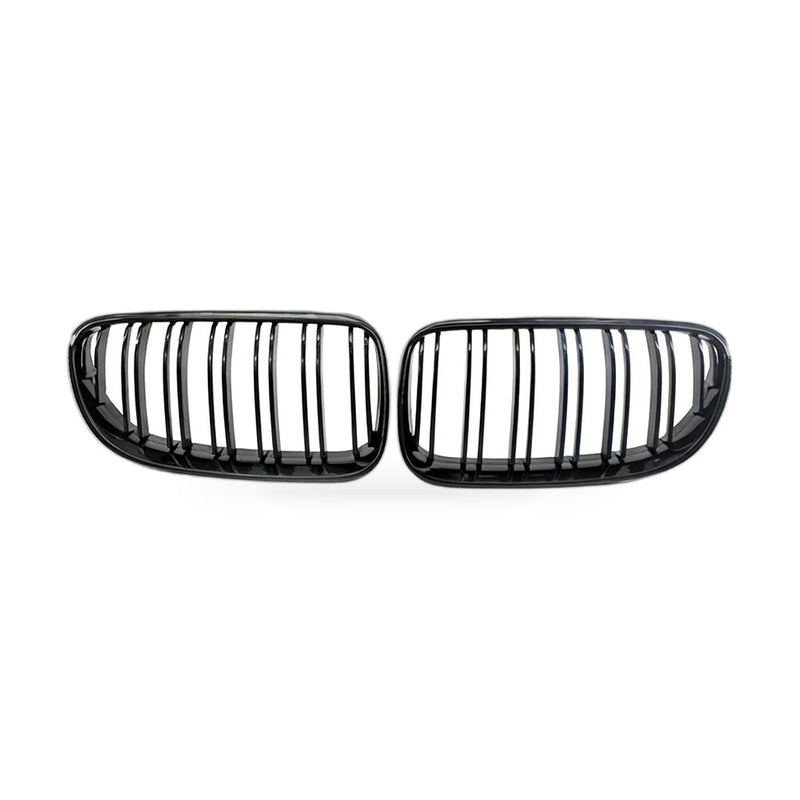 Gloss Black Dual Line Grille (Pair) to suit BMW 3 Series Coupe E92 E93 2010-2014 — image 1