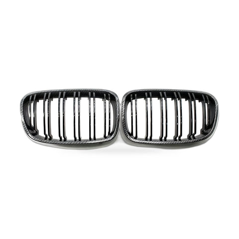 Carbon Texture Double Line Grille to suit BMW 1 Series F20 2011-2014 — image 1
