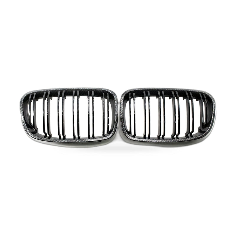 Carbon Texture Double Line Grille to suit BMW 1 Series F20 2011-2014 — image 1