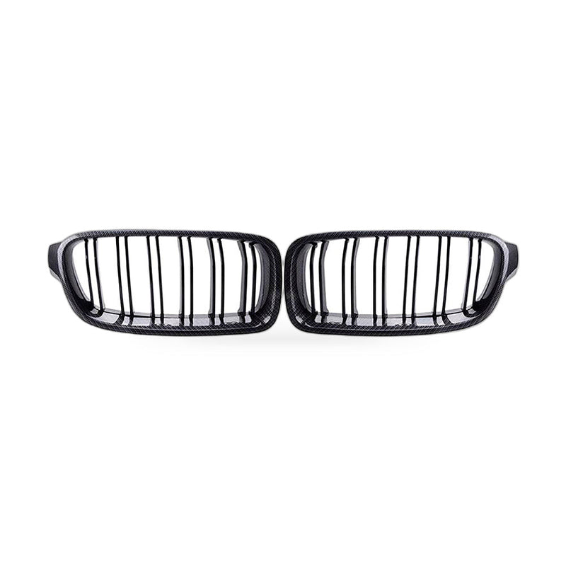 Half Carbon Gloss Black Dual Line Grille to suit BMW 3 Series F30 F35 13-19 — image 1