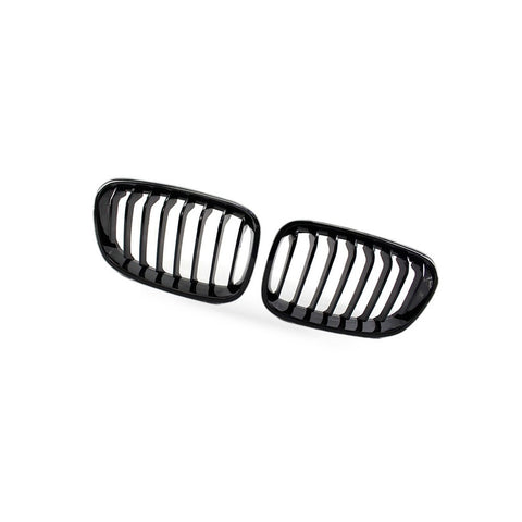 8-Column Gloss Black Front Grille (Pair) to suit BMW 1 Series F20 F21 2011-2014 — image 2