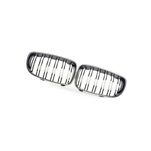 1 Series BMW E81 E87 08-11 Carbon Fiber Dual Line Front Grille Mesh — image 2